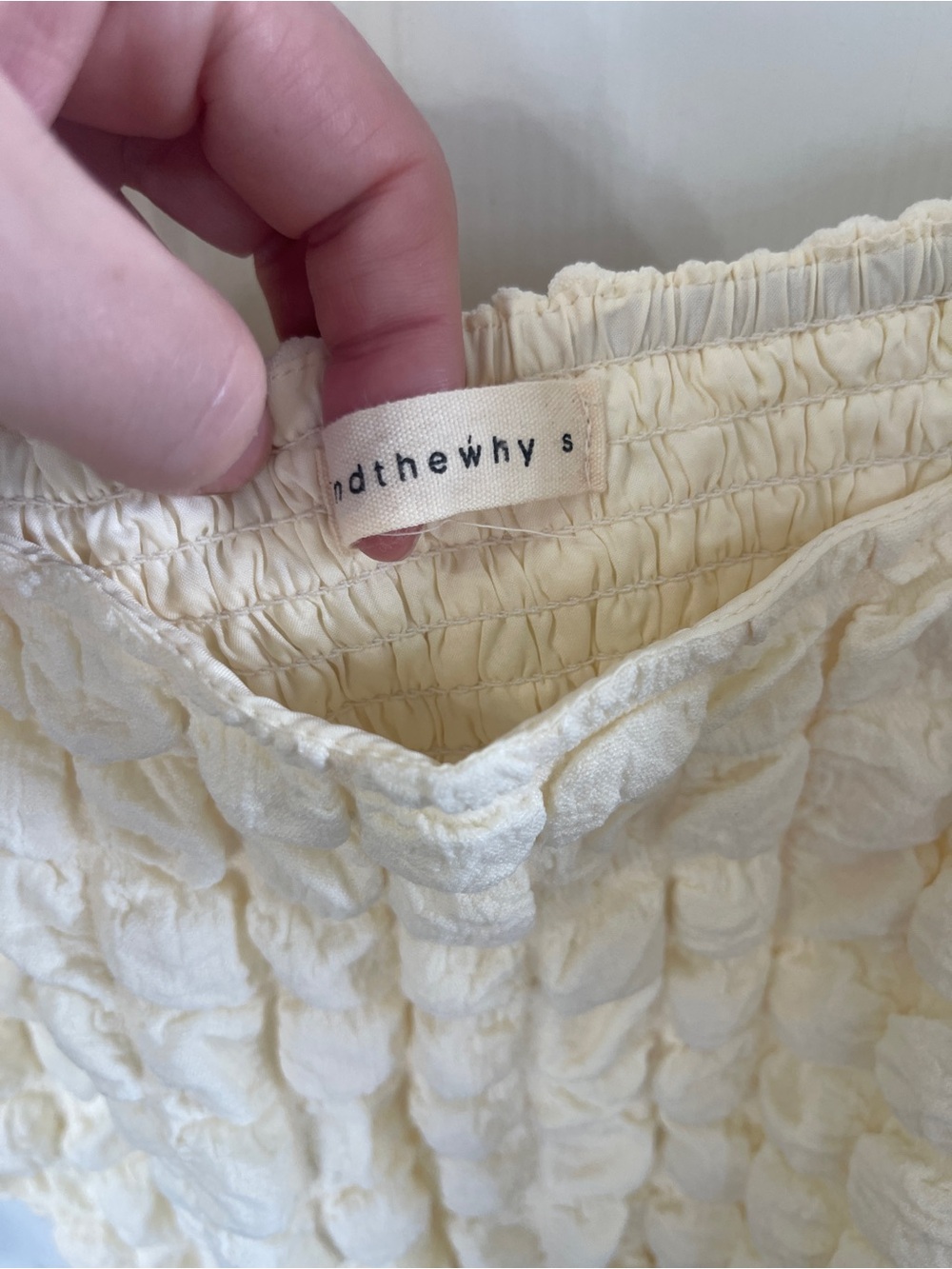 And The Why  Small Ivory Dress  Bubble  Puff Sleeve Peasant Midi   Cottagecore - Picture 4 of 7